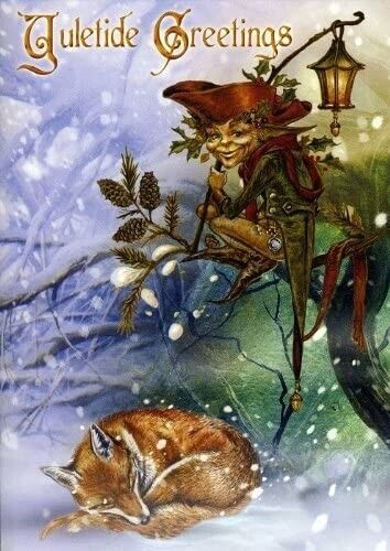 YULE Greetings Card "The Holly Jack" by Briar Christmas Card Fox Fantasy Gothic