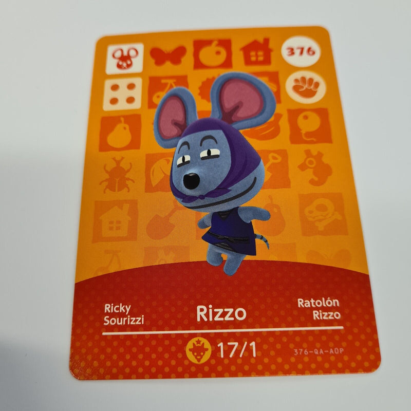 ANIMAL CROSSING AMIIBO SERIES 4 RIZZO 376 Wii U Switch 3DS GIFT IDEA CARD NEW