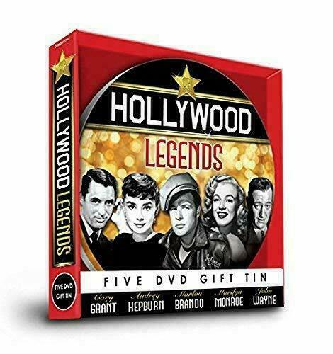 HOLLYWOOD LEGENDS  5 DVD Movie McQUEEN BRANDO GRANT BOGART Movies Gift Idea Tin